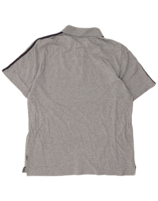 Polo ADIDAS da uomo in cotone grigio medio