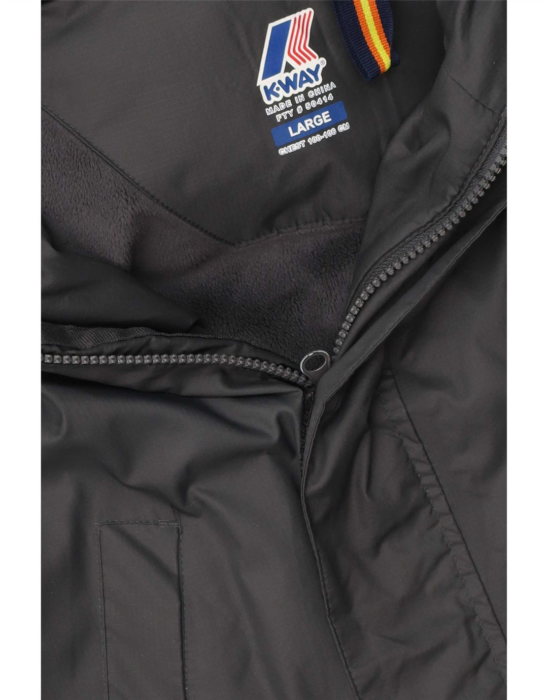 Giacca Parka militare con cappuccio da uomo K-Way UK 40 Large Grigio