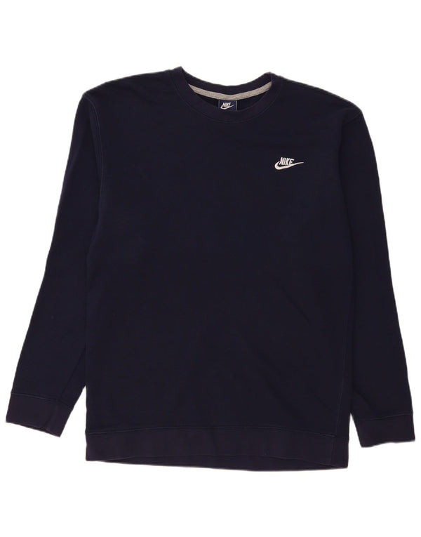 Nike Mens Sweatshirt Jumper Large Navy Blue Cotton