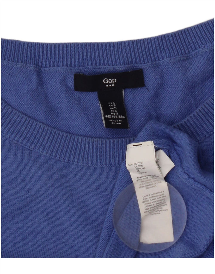 Gap Maglione da donna oversize con scollo a barca UK 10 Piccolo cotone blu