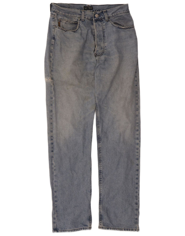 Jeans dritti da donna Armani W34 L33 cotone blu