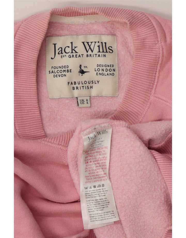 Felpa oversize da donna Jack Wills UK 8 Small Cotone rosa