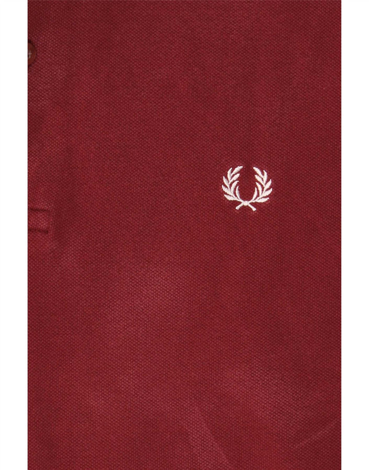 Polo da uomo Fred Perry piccola in cotone a righe bordeaux