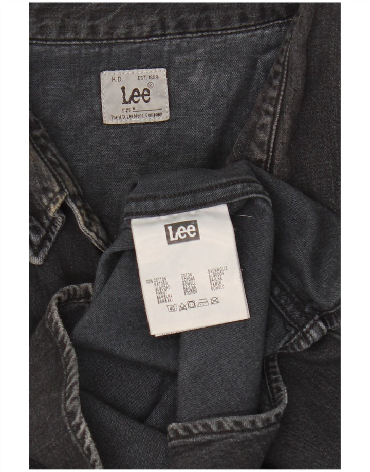 Camicia di jeans da uomo LEE in cotone nero medio