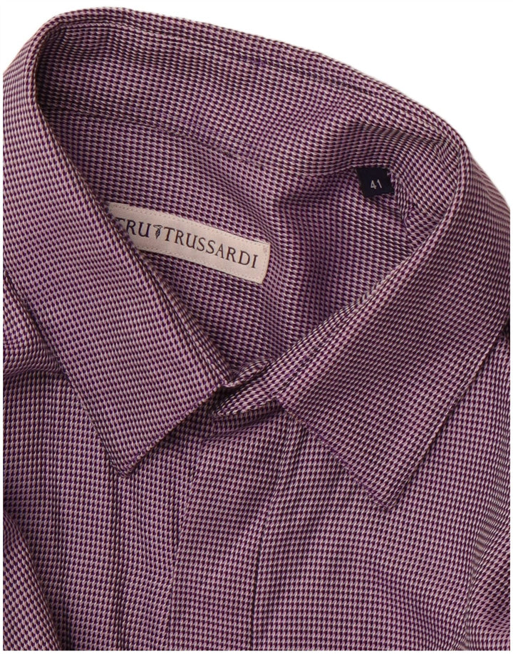 Camicia TRUSSARDI Uomo Taglia 41 Viola Medio Maculato