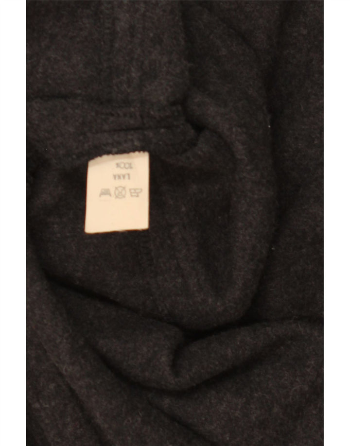 Mantella vintage da donna con cappuccio, taglia unica, in lana grigia