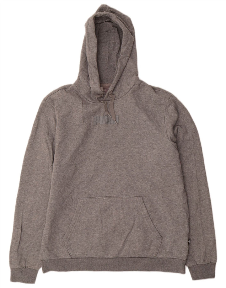 Felpa con cappuccio grafica da uomo PUMA grande in cotone grigio