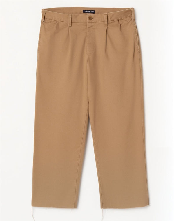 Pantaloni cropped da uomo Izod W32 L25 in cotone beige