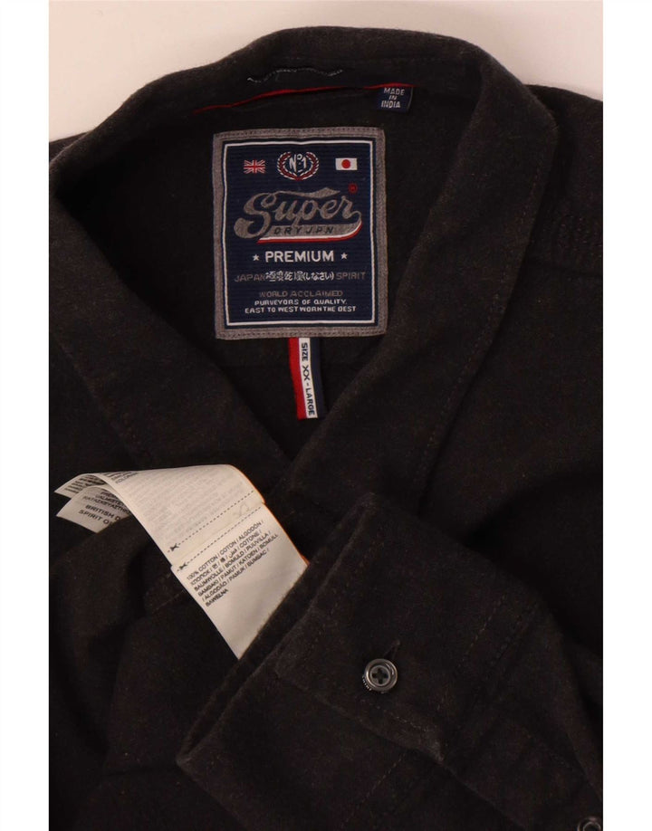 Camicia da uomo Superdry 2XL in cotone grigio