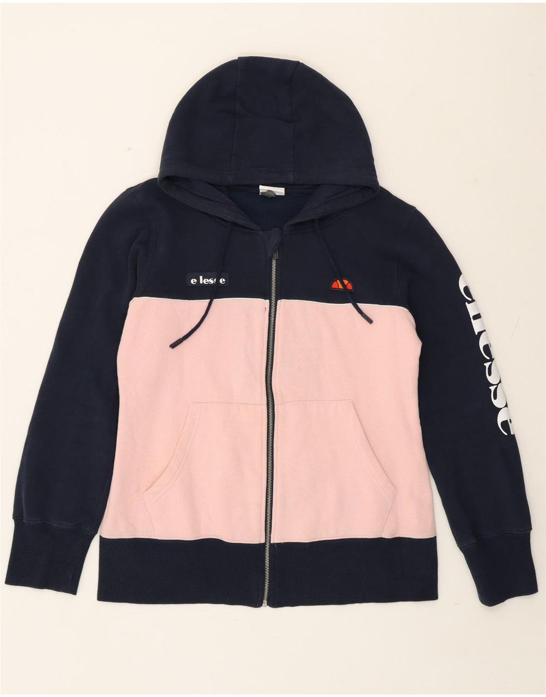 Maglione con cappuccio e zip da donna Ellesse UK 12 Medium Navy Blue Colourblock