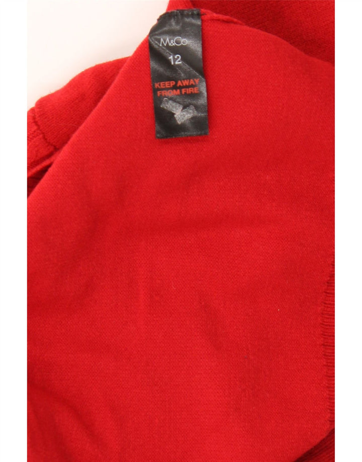 Maglione maglione a collo alto da donna M&Co UK 12 Acrilico rosso medio