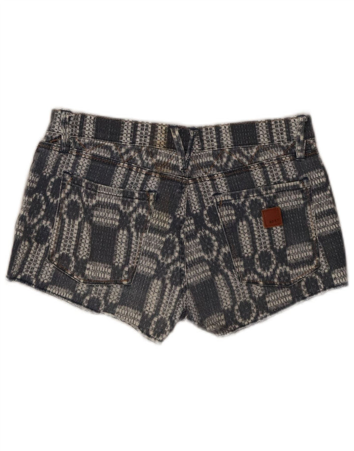 Pantaloncini di jeans da donna Roxy US 7 Medium W30 Blu geometrico