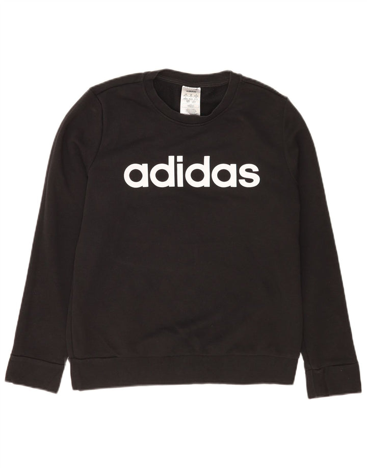 Felpa Adidas da donna con vestibilità regolare grafica, maglione UK 12/14 medio nero