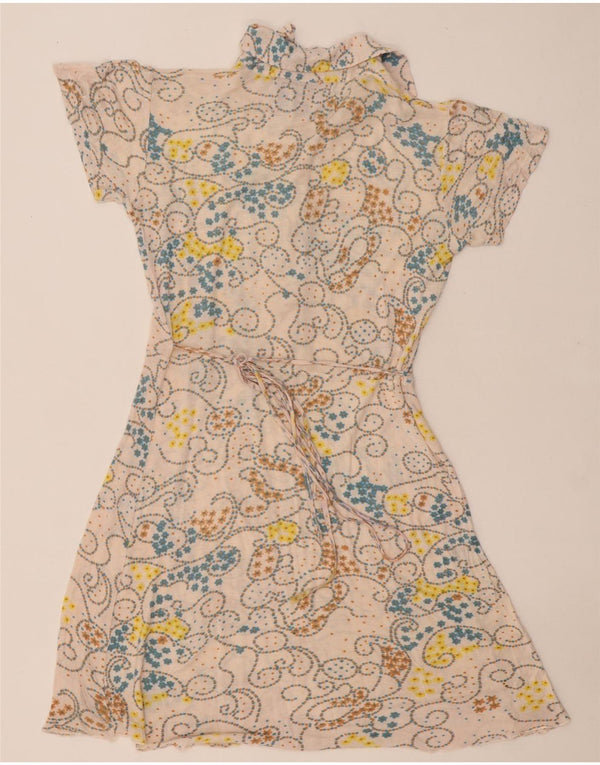 Abito a trapezio da donna SUPERDRY UK 14 Beige medio floreale