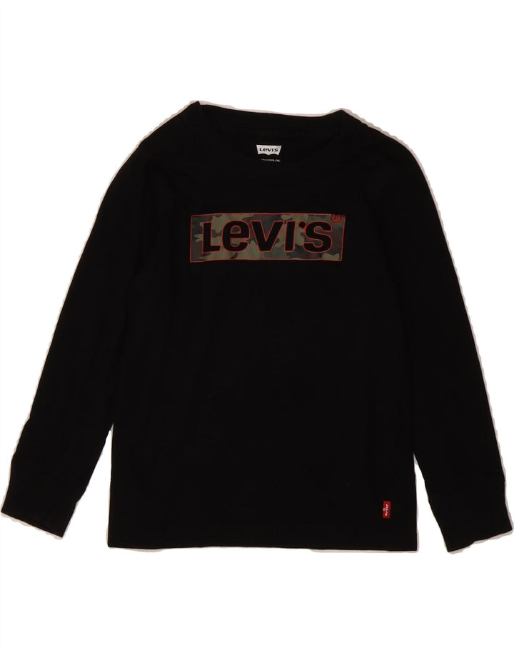 LEVI'S Boys Graphic Top Long Sleeve 5-6 Years Black Cotton Vintage Levi's and Second-Hand Levi's from Messina Hembry 