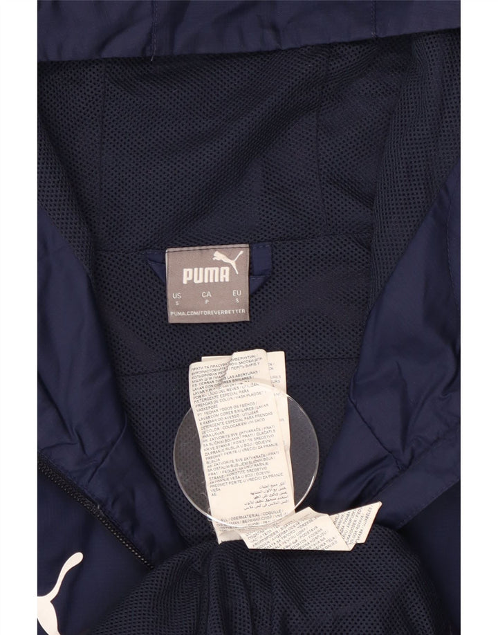 Giacca antipioggia da uomo Puma UK 36 Small Navy Blue Colourblock Nylon