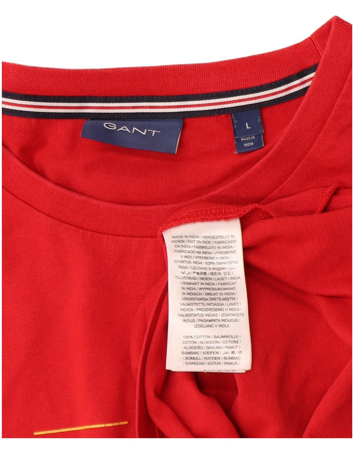 Gant T-shirt grafica da uomo Top grande in cotone rosso
