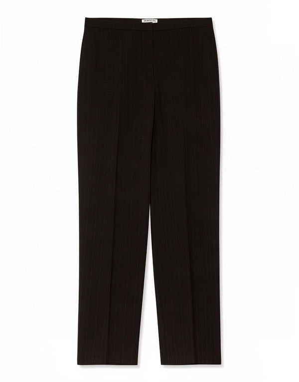Marella Womens Straight Suit Trousers UK 14 Large W32 L31 Black Pinstripe