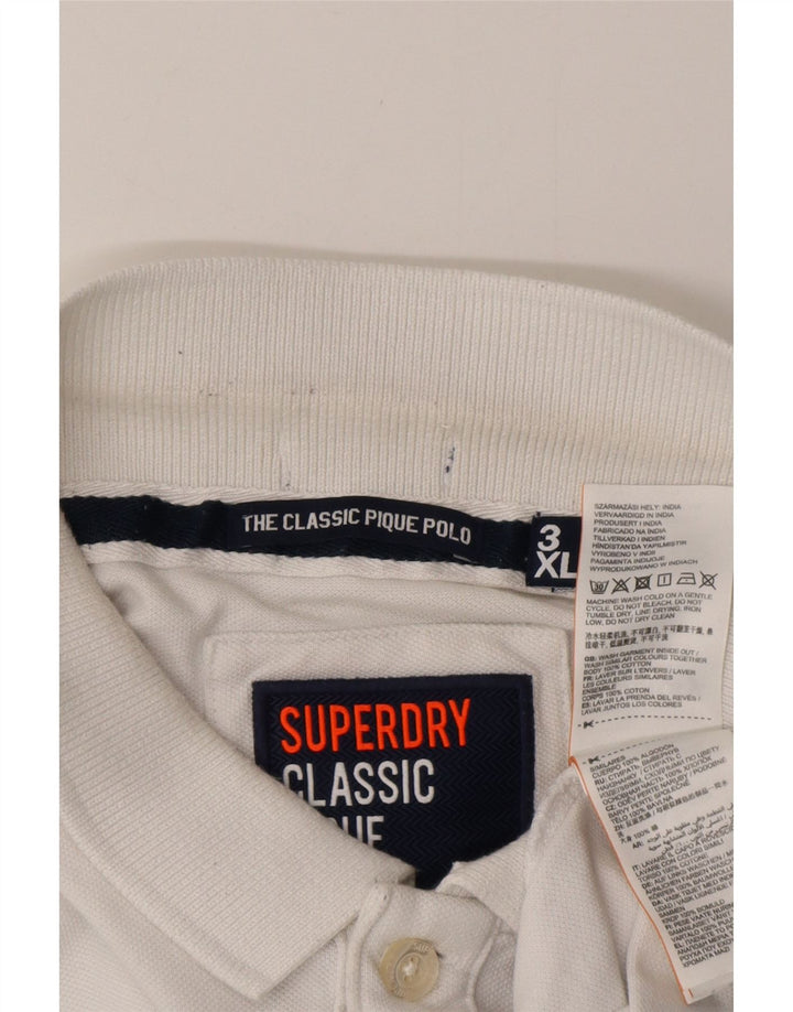 Polo da uomo vestibilità classica SUPERDRY 3XL cotone bianco