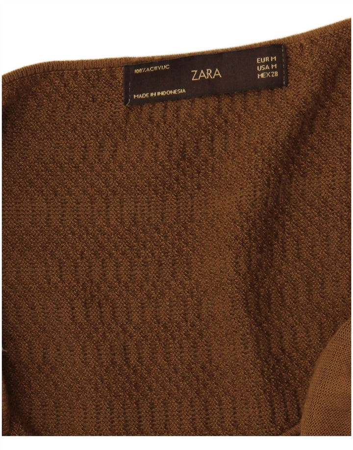 Top Zara da donna con spalle scoperte UK 12 Marrone medio