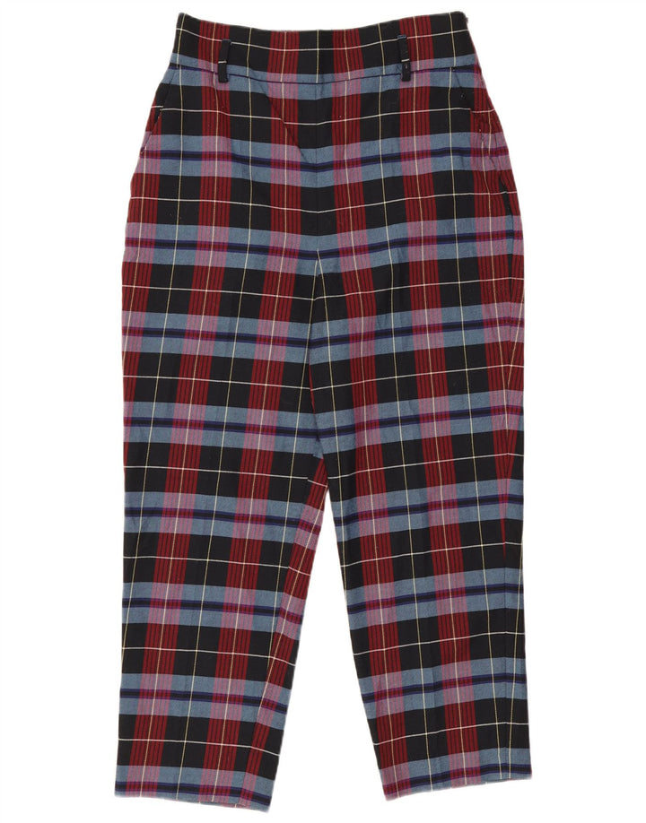 Pantaloni corti affusolati Zara da donna grandi W30 L25 poliestere a quadri rossi