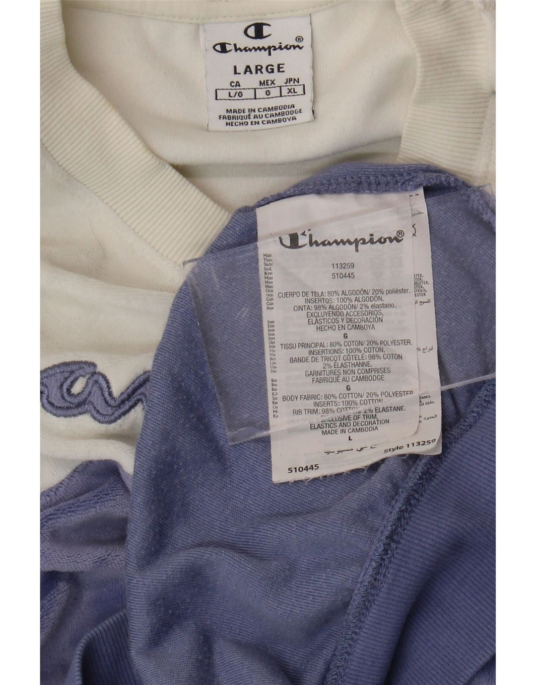 Felpa con grafica da donna CHAMPION Maglione UK 16 Large White Colourblock