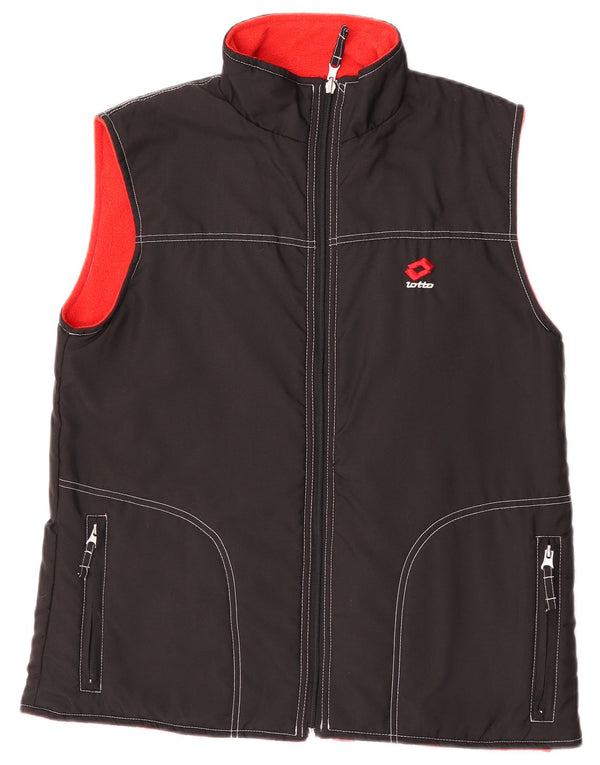 Lotto Gilet Reversibile Uomo UK 36 Small Nero Poliestere