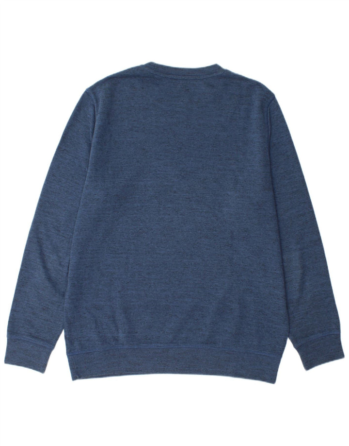 Felpa grafica da uomo Reebok, maglione grande, cotone screziato blu navy