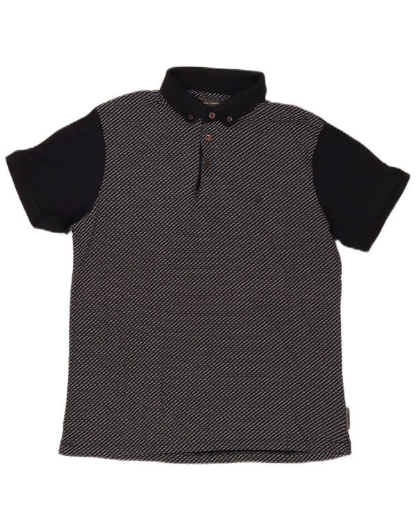 Polo da uomo French Connection in cotone a righe medie blu navy