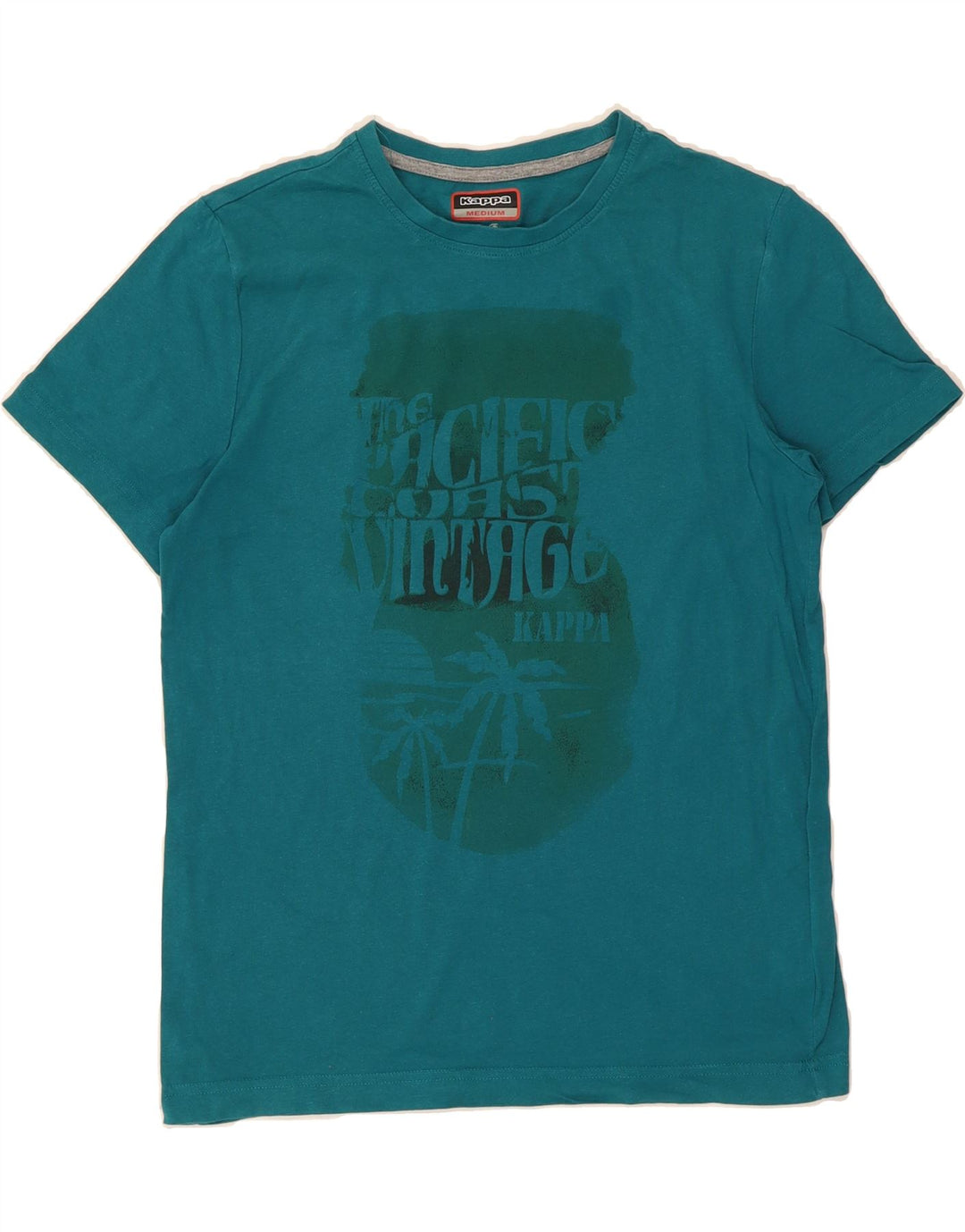 KAPPA Womens Graphic T-Shirt Top UK 14 Medium Blue Cotton Vintage Kappa and Second-Hand Kappa from Messina Hembry 