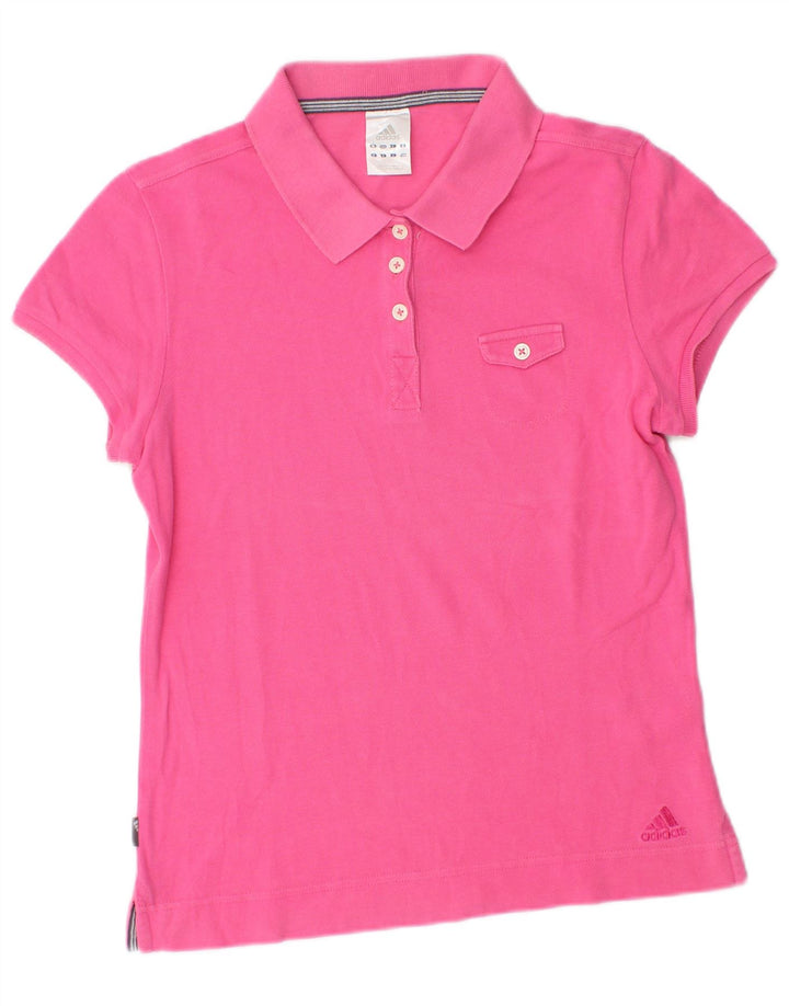 Polo Adidas da donna UK 12 cotone rosa medio