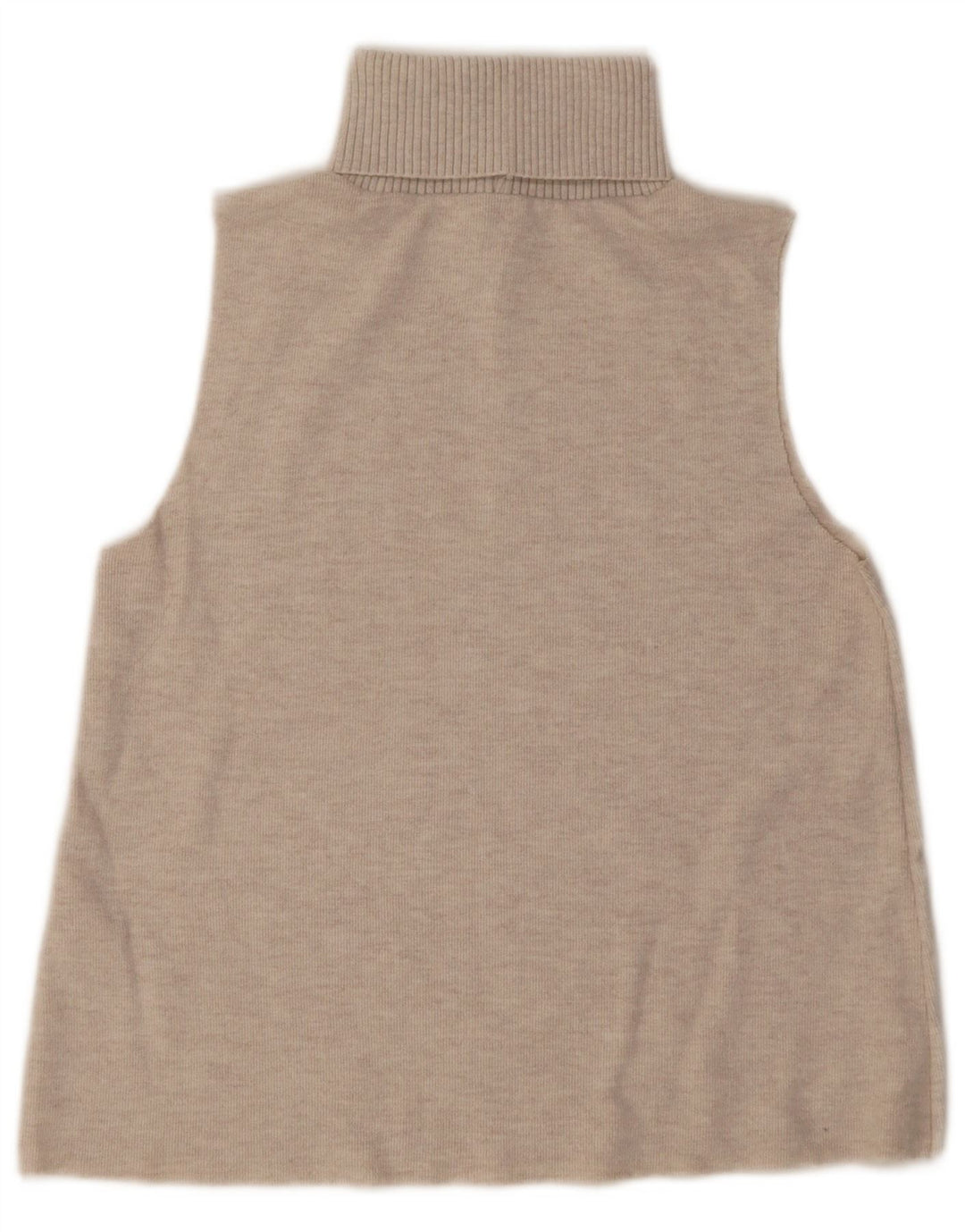 Maglione maglione collo alto senza maniche da donna Zara UK 12 Beige medio