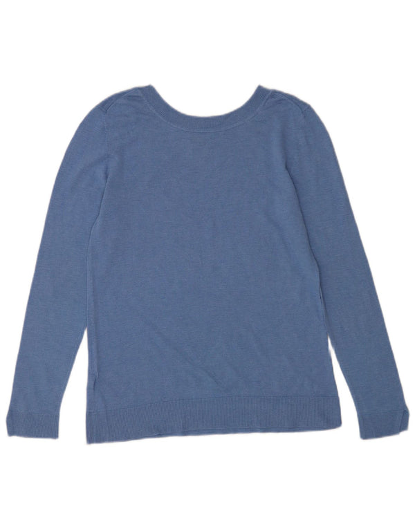 Massimo Dutti Maglione da donna con scollo a barchetta UK 12 Seta blu medio
