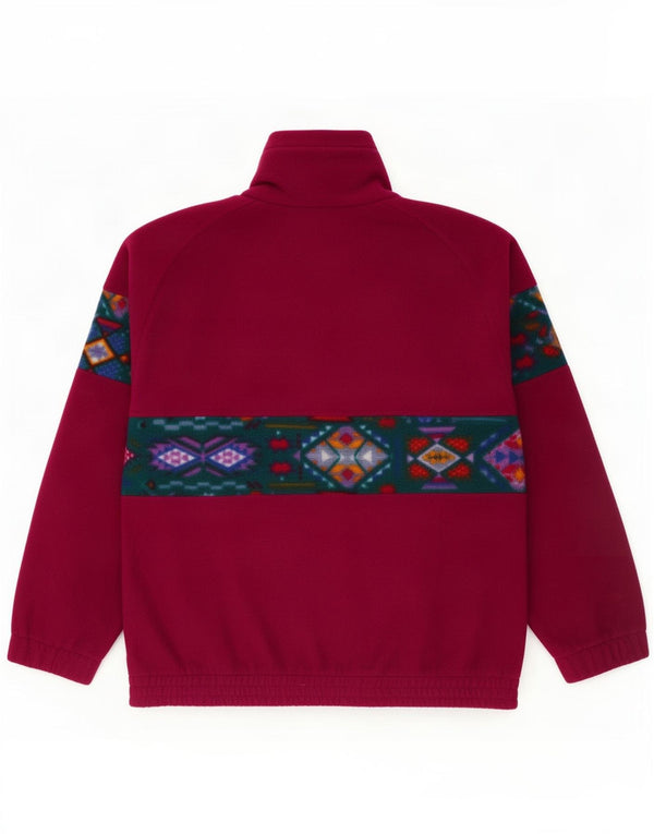 Lotto Maglione in pile da uomo con zip e collo UK 40 Large Bordeaux Poliestere