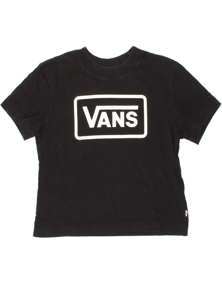 VANS Womens Graphic T-Shirt Top UK 10 Small Black Cotton Vintage Vans and Second-Hand Vans from Messina Hembry 
