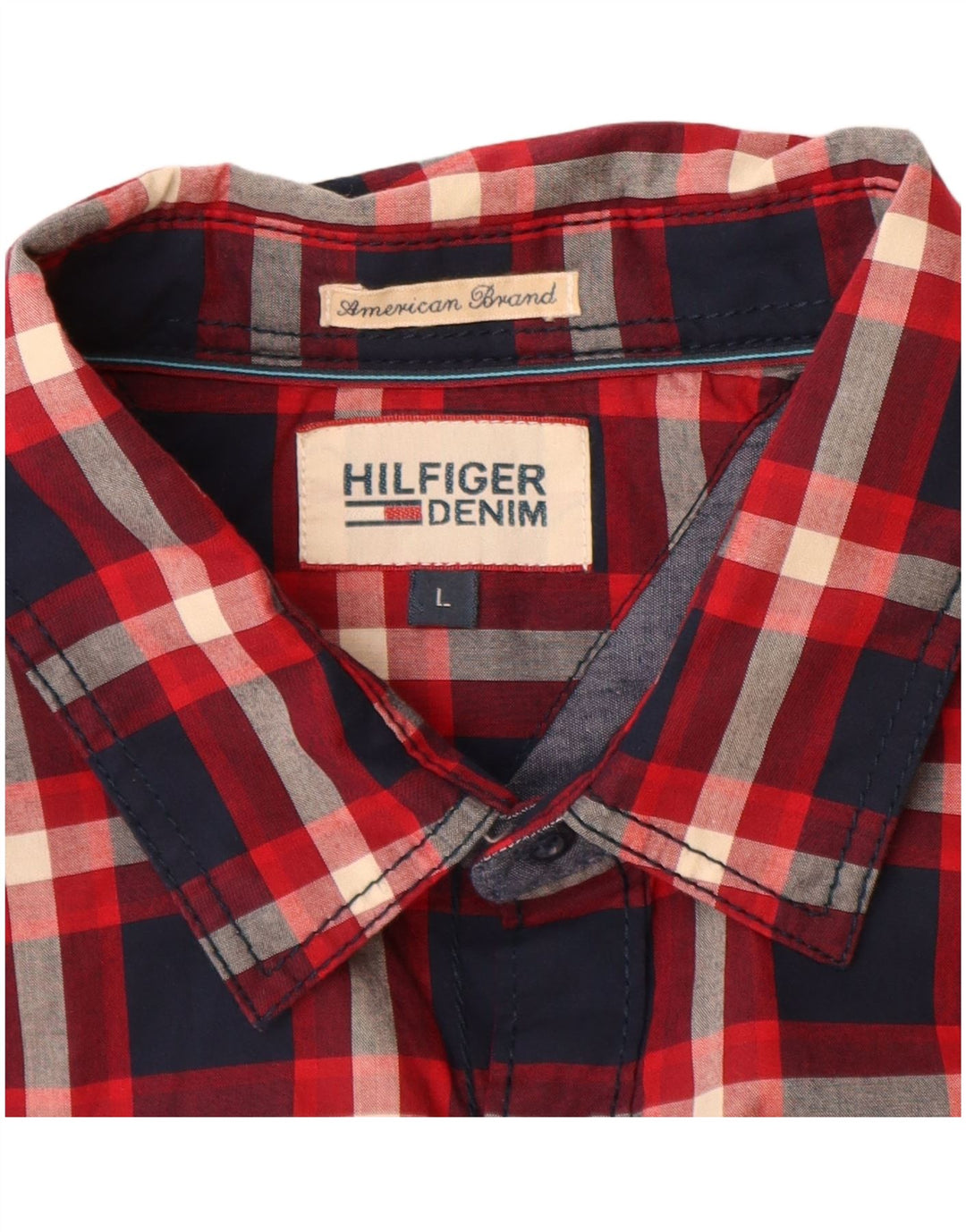 Camicia da uomo Tommy Hilfiger a quadri blu navy grandi