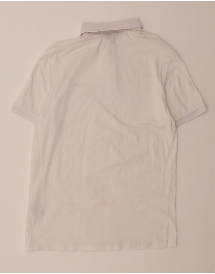 ARMANI EXCHANGE Mens Graphic Polo Shirt Large White Cotton Vintage Armani Exchange and Second-Hand Armani Exchange from Messina Hembry 