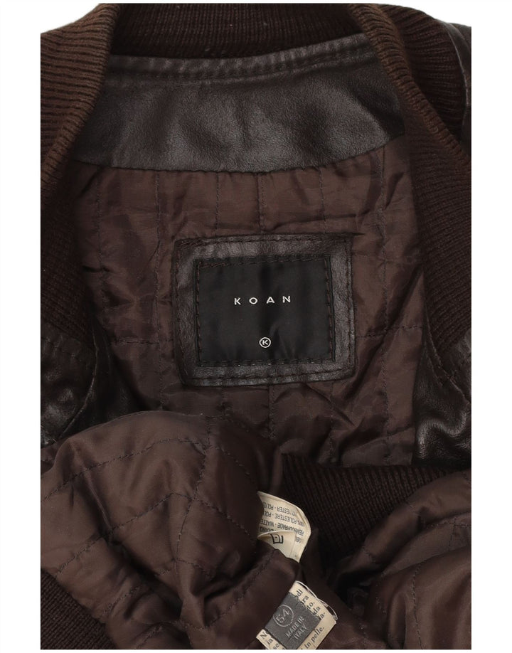 Giacca bomber in pelle da uomo Koan IT 54 2XL Pelle marrone
