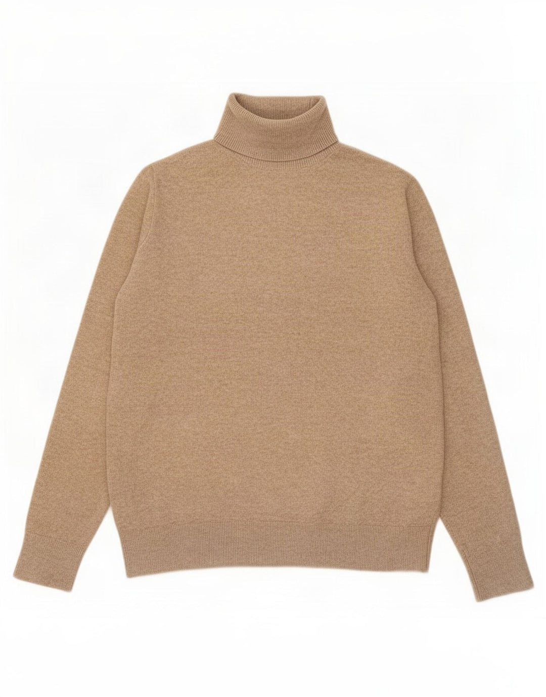 Maglione maglione a collo alto da donna Marks & Spencer UK 10 piccolo poliestere beige