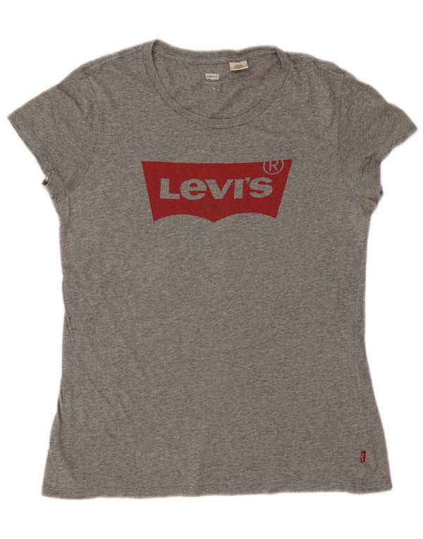 T-shirt grafica da donna Levi's Top UK 14 Grigio medio chiazzato