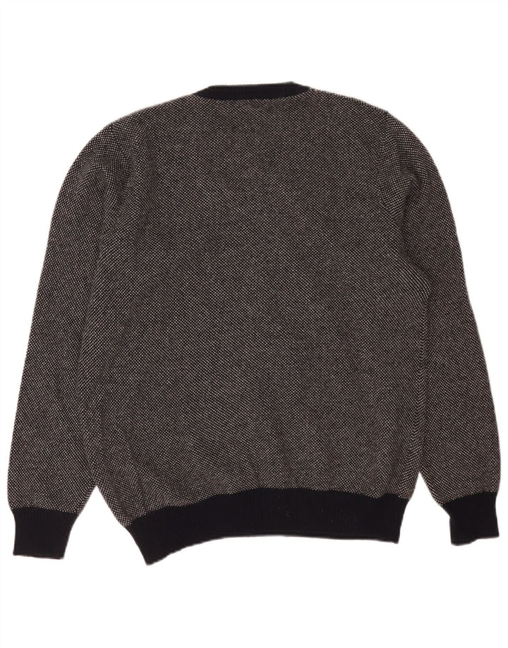 Maglione da uomo con scollo a V Fred Perry, grande, in lana maculata blu navy