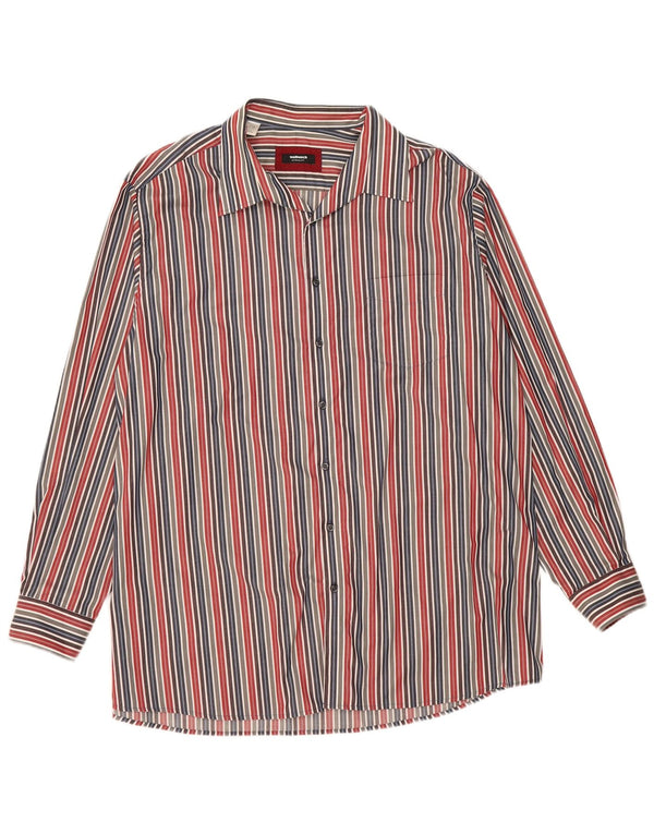 Walbusch Mens Shirt Size 47/48 2XL Multicoloured Pinstripe Cotton