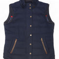 Gilet imbottito da donna Fat Face UK 14 grande poliestere blu navy
