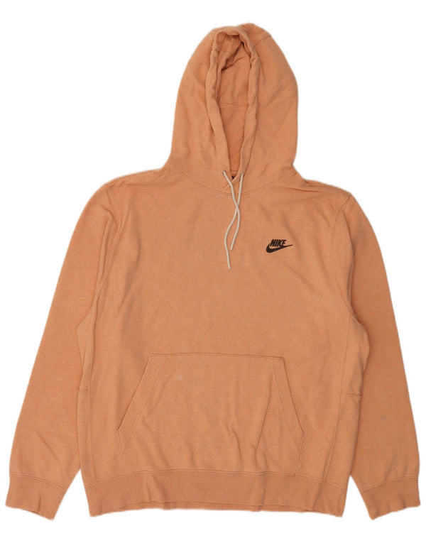 Felpa con cappuccio da uomo Nike Large Orange Cotton Sports
