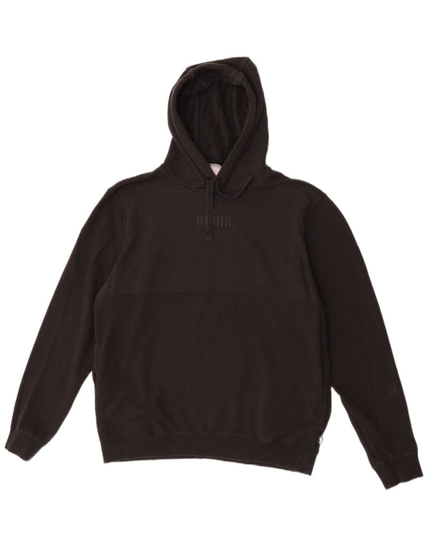 Felpa con cappuccio grafica da uomo Puma Large in cotone nero