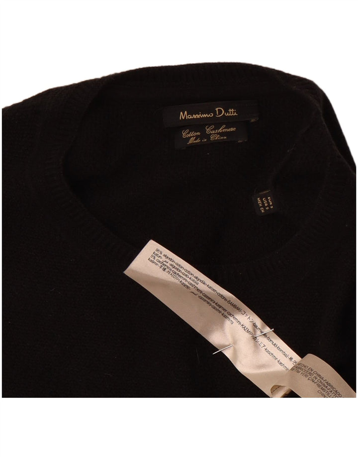 Maglione maglione girocollo da uomo Massimo Dutti piccolo cotone nero