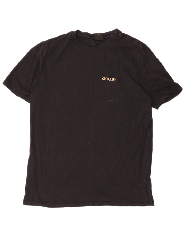 T-shirt grafica da uomo Oakley Top piccola in cotone nero