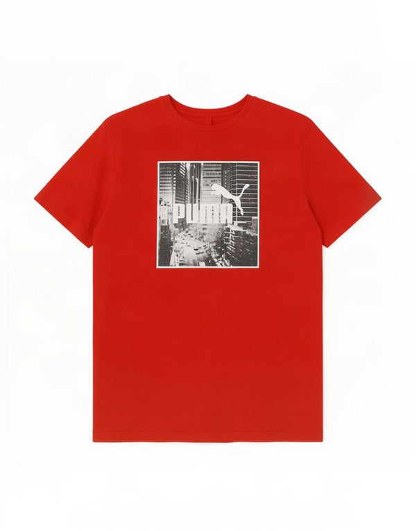 Maglietta grafica Puma da bambino 15-16 anni in cotone rosso