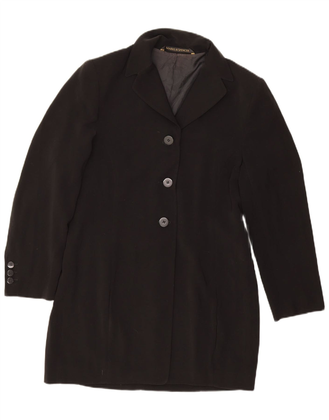 Giacca blazer lunga Marks & Spencer da donna Petite UK 12 media nera