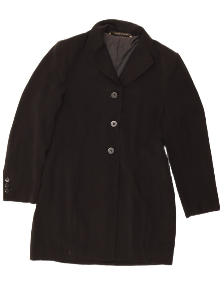 Giacca blazer lunga Marks & Spencer da donna Petite UK 12 media nera